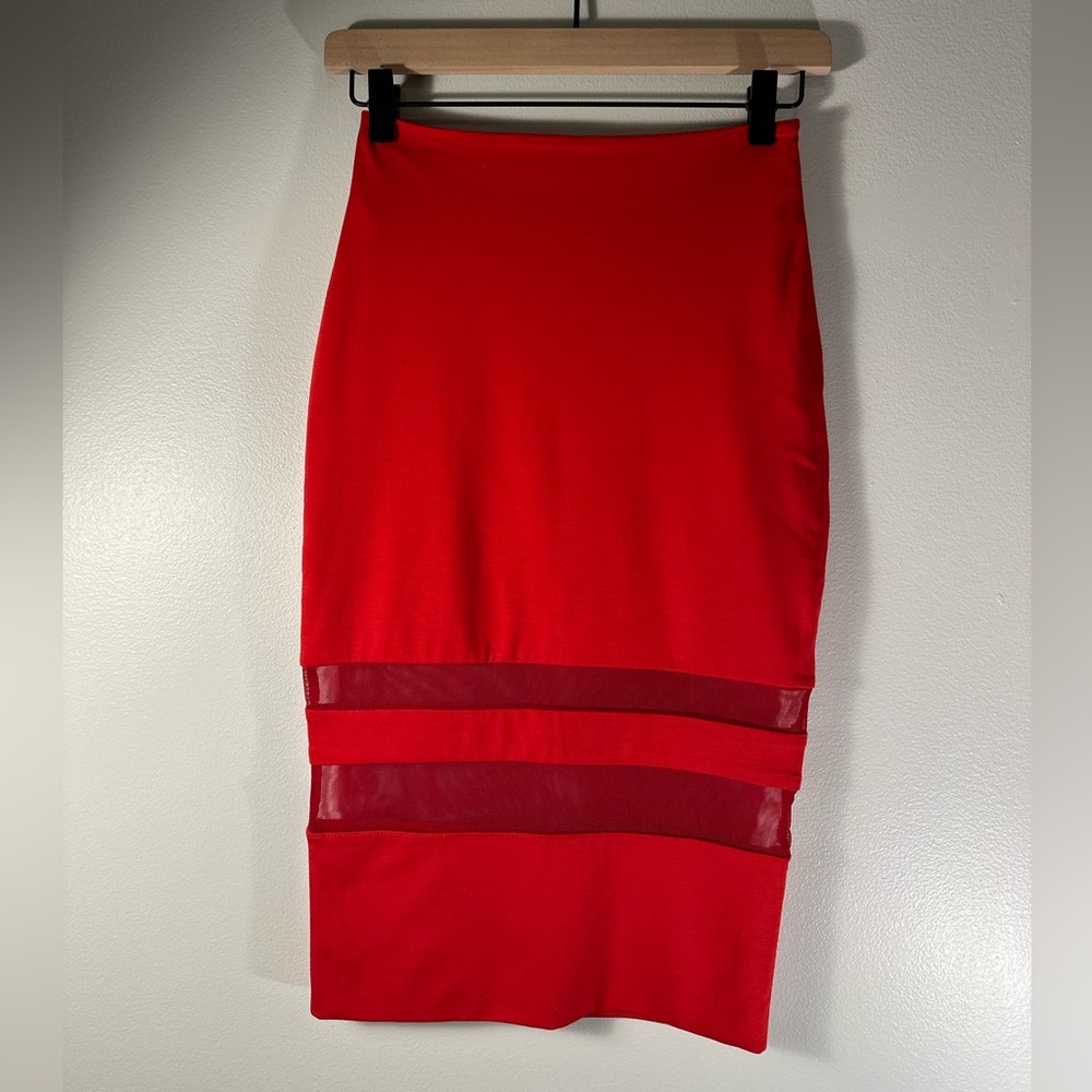 NWT T by Alexander Wang Red Pencil Skirt